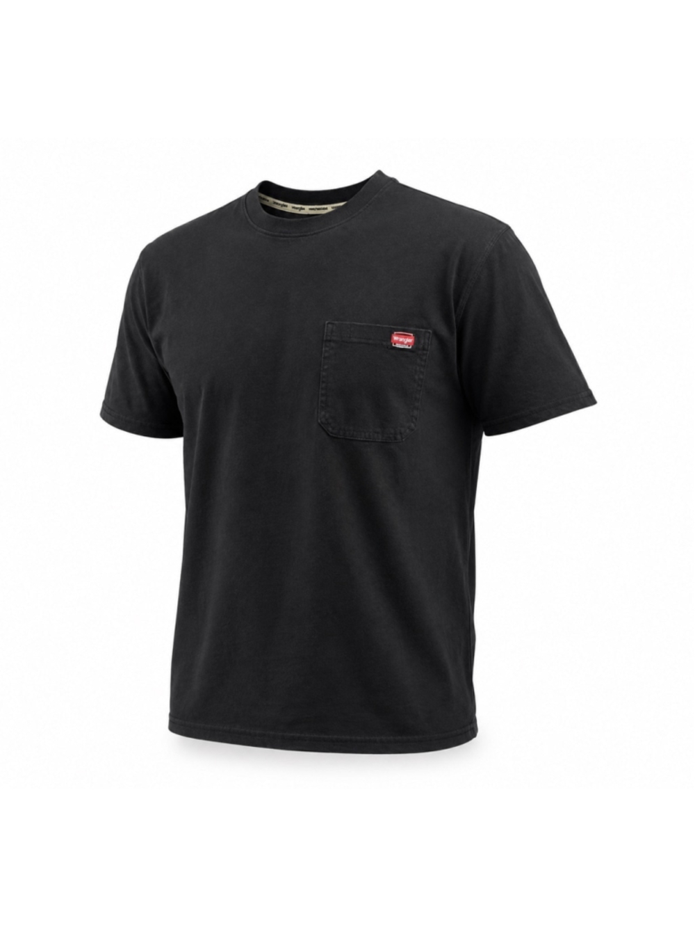 Wrangler Mens Workwear Pocket T Shirt Black Short Sleeve Crew Neck Sz M - Picture 1 of 6